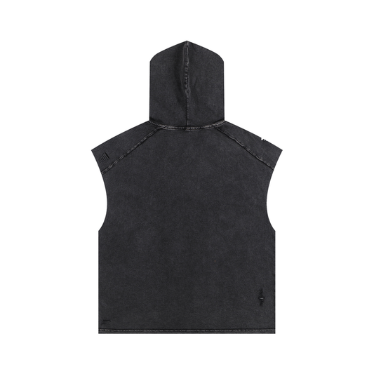 Freeze It Up Snow Washed Boxy Hooded Tank Top