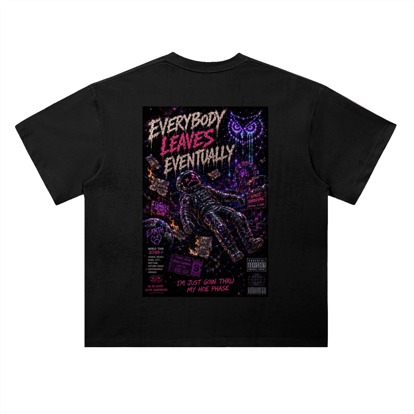 Space Carnival Drop Shoulder Cotton T-Shirt