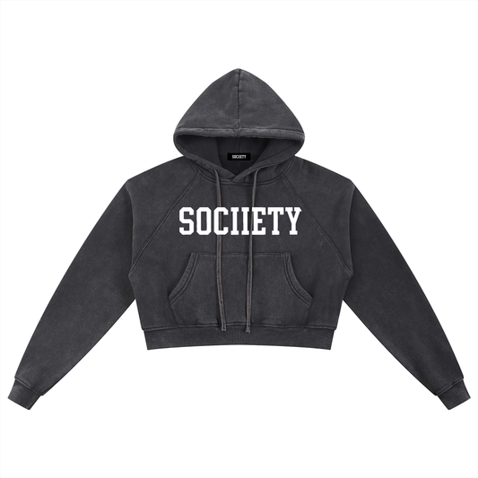 Women’s University Snow Washed Cropped Hoodie