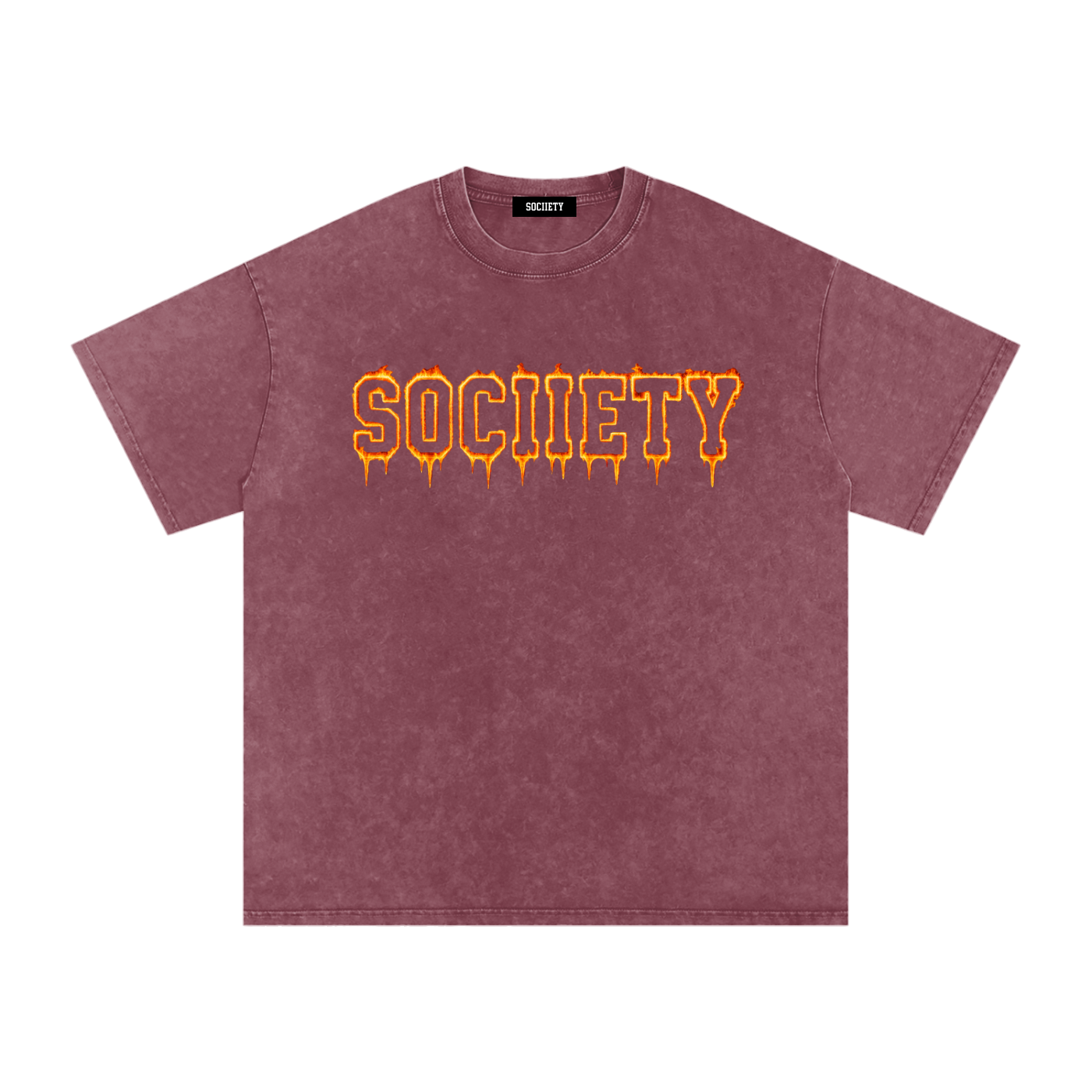 Burn It Down Snow Washed Oversized Cotton T-Shirt