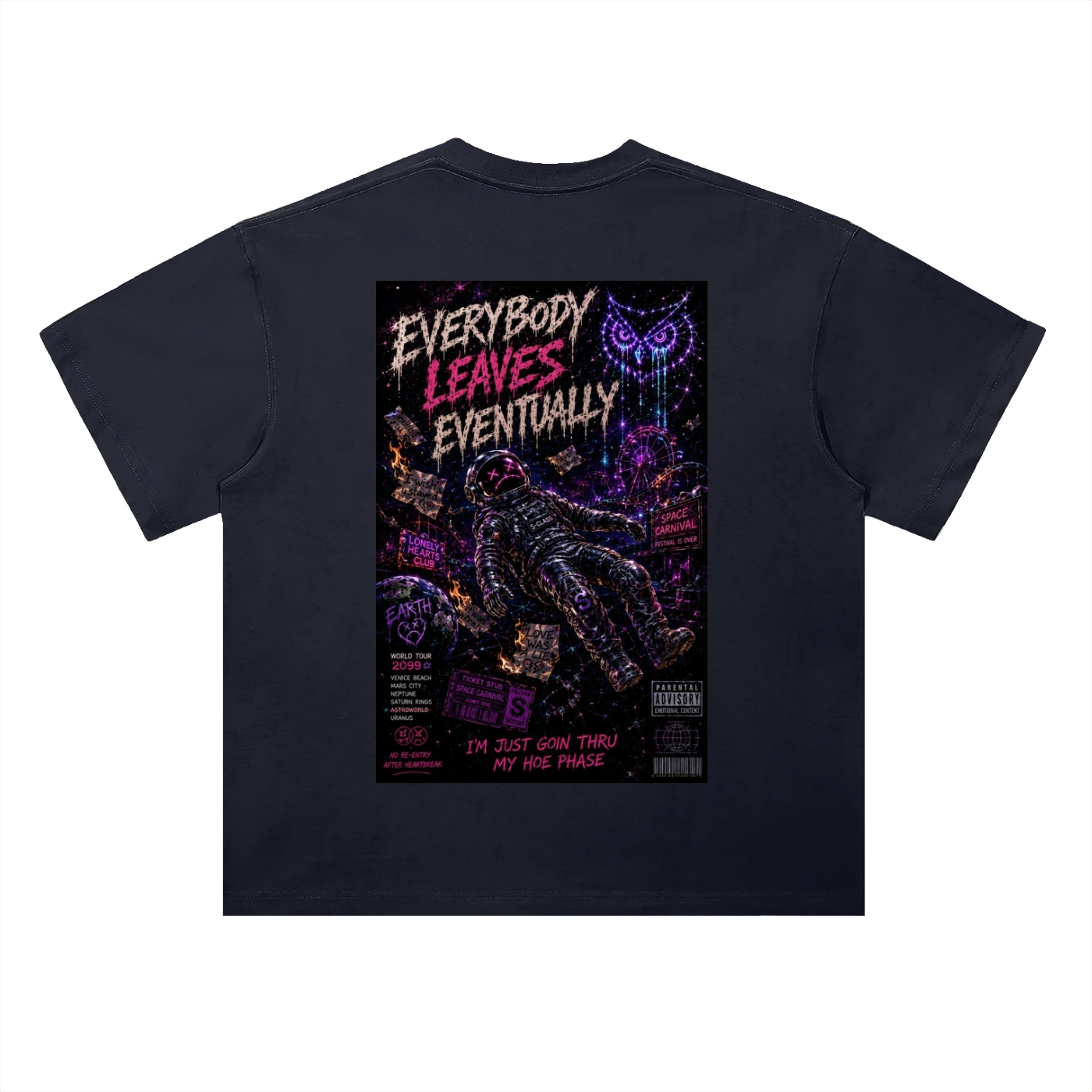 Space Carnival Drop Shoulder Cotton T-Shirt