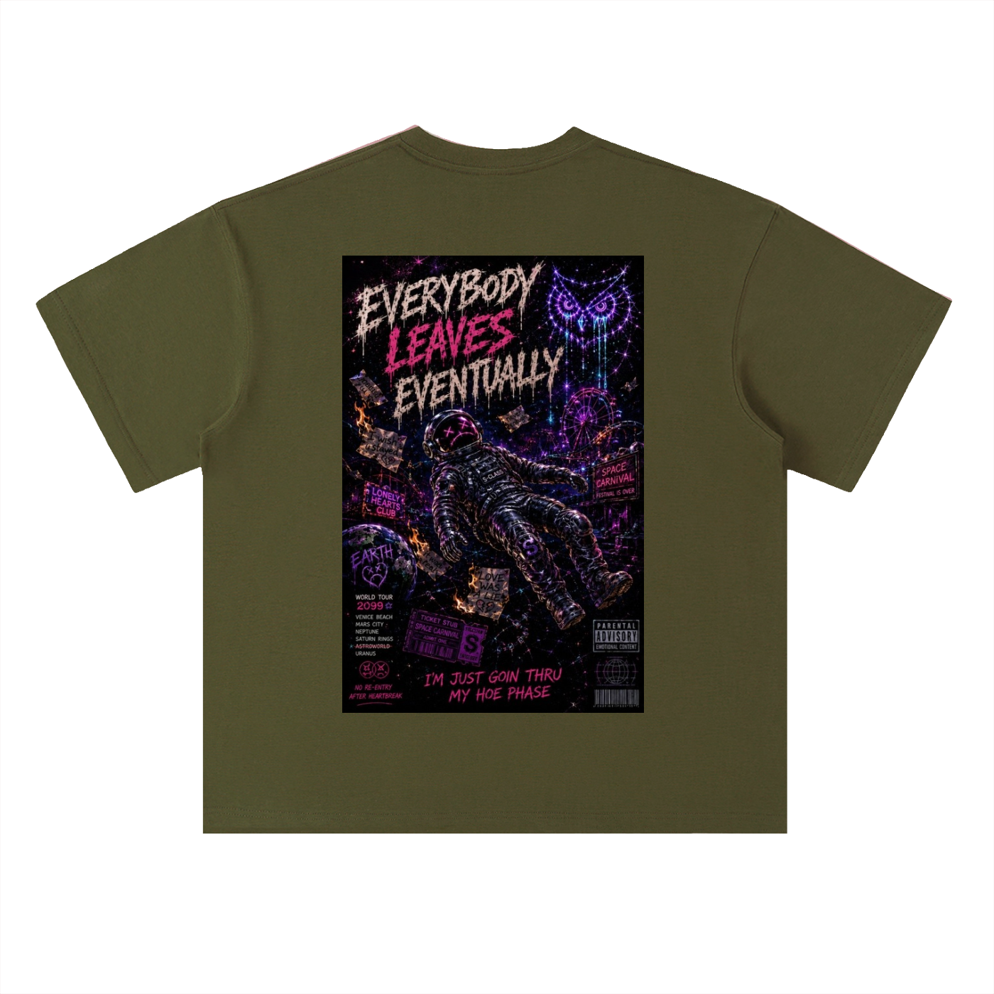 Space Carnival Drop Shoulder Cotton T-Shirt