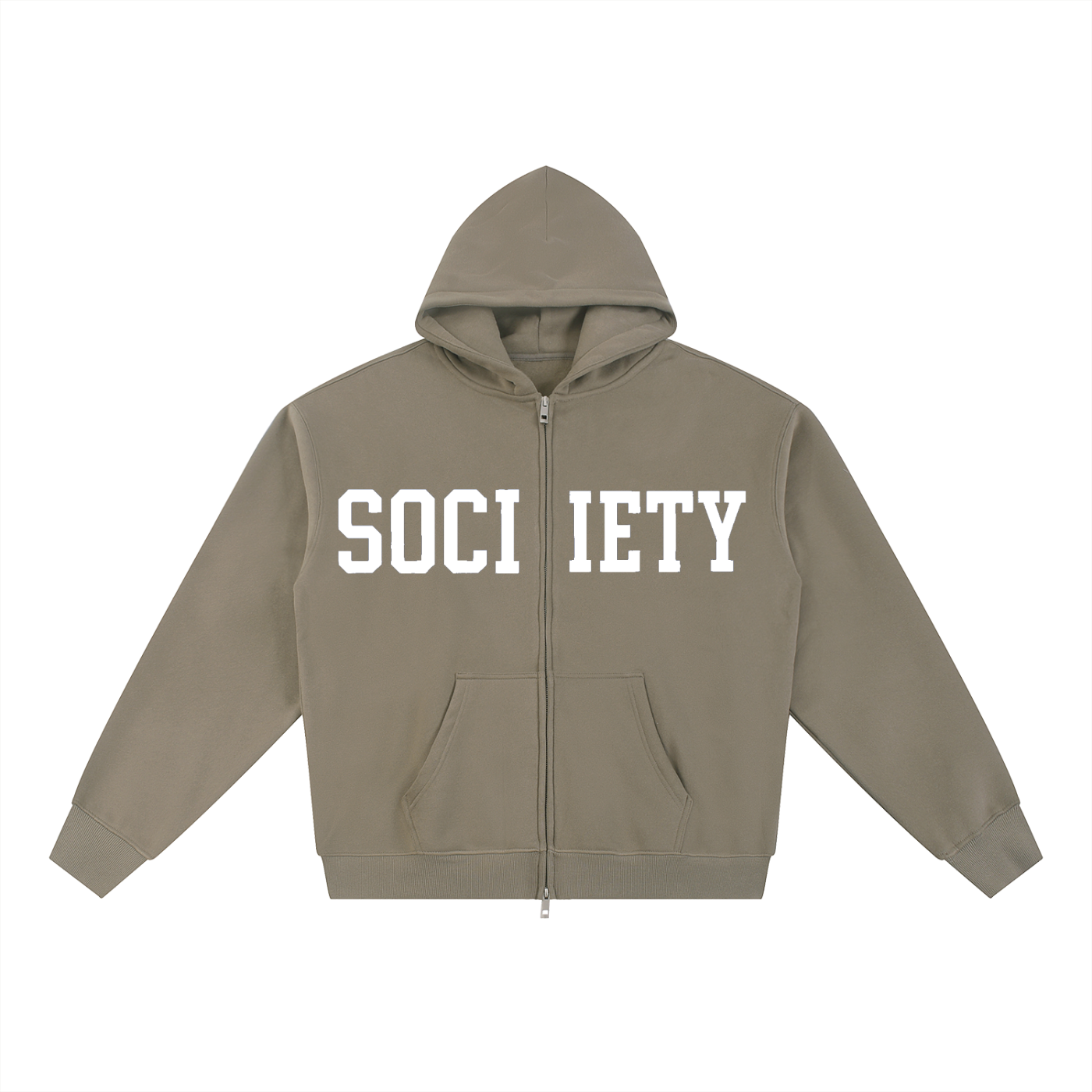 University Oversized Fleece Zip-Through Hoodie