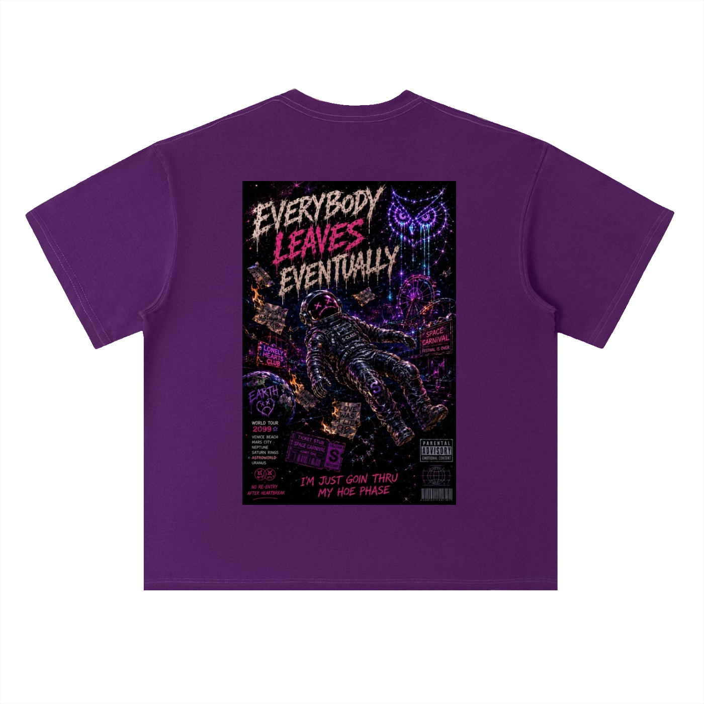 Space Carnival Drop Shoulder Cotton T-Shirt