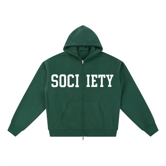 University Oversized Fleece Zip-Through Hoodie