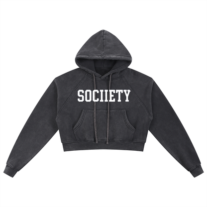 Women's Snow Washed Cropped Hoodie