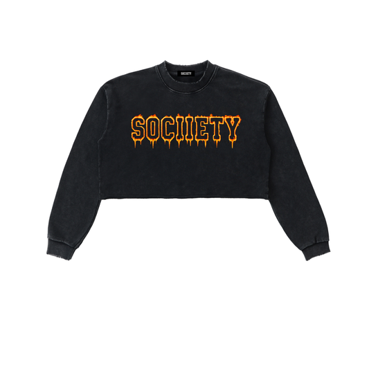 Women’s Burn It Down Snow Washed Cropped Sweatshirt