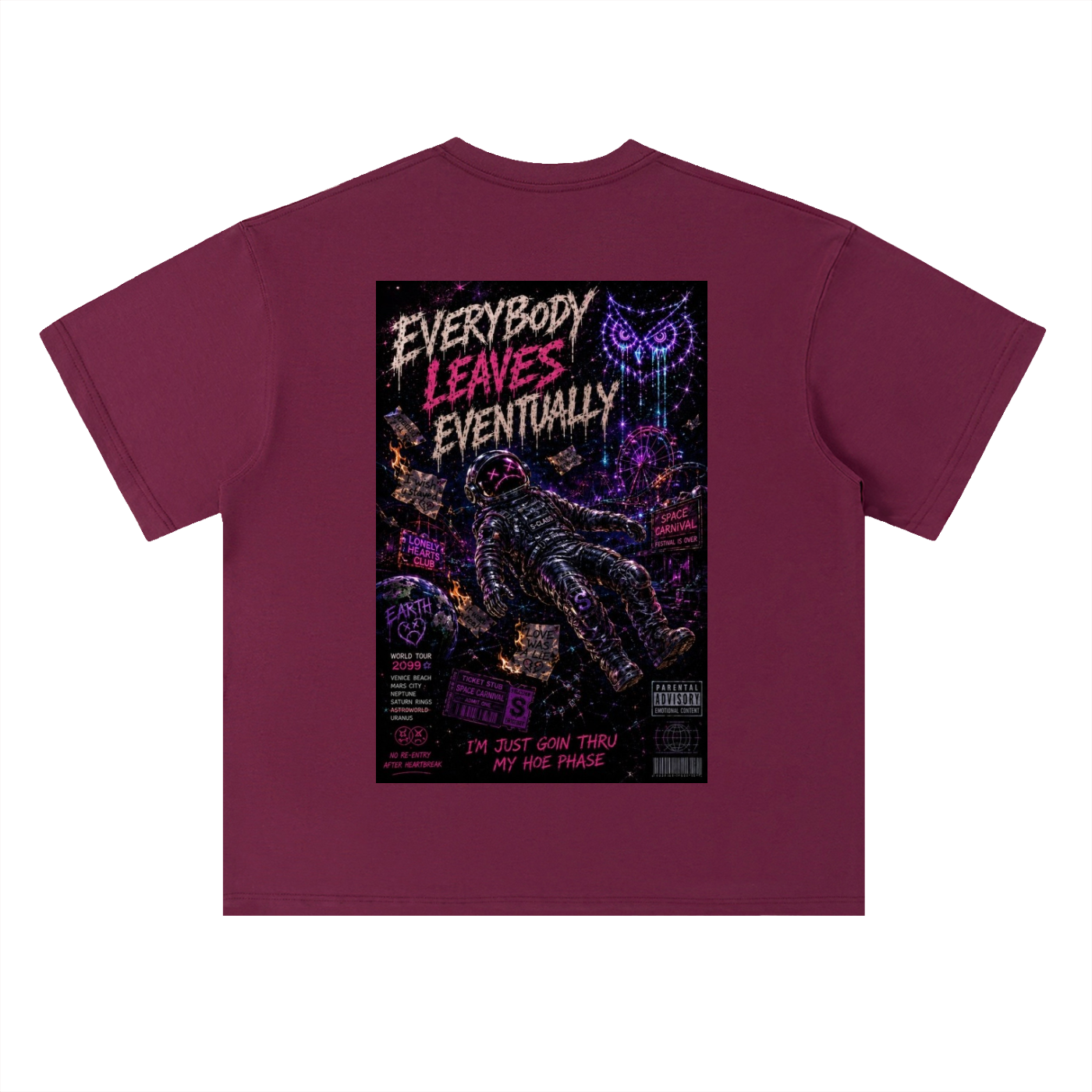 Space Carnival Drop Shoulder Cotton T-Shirt