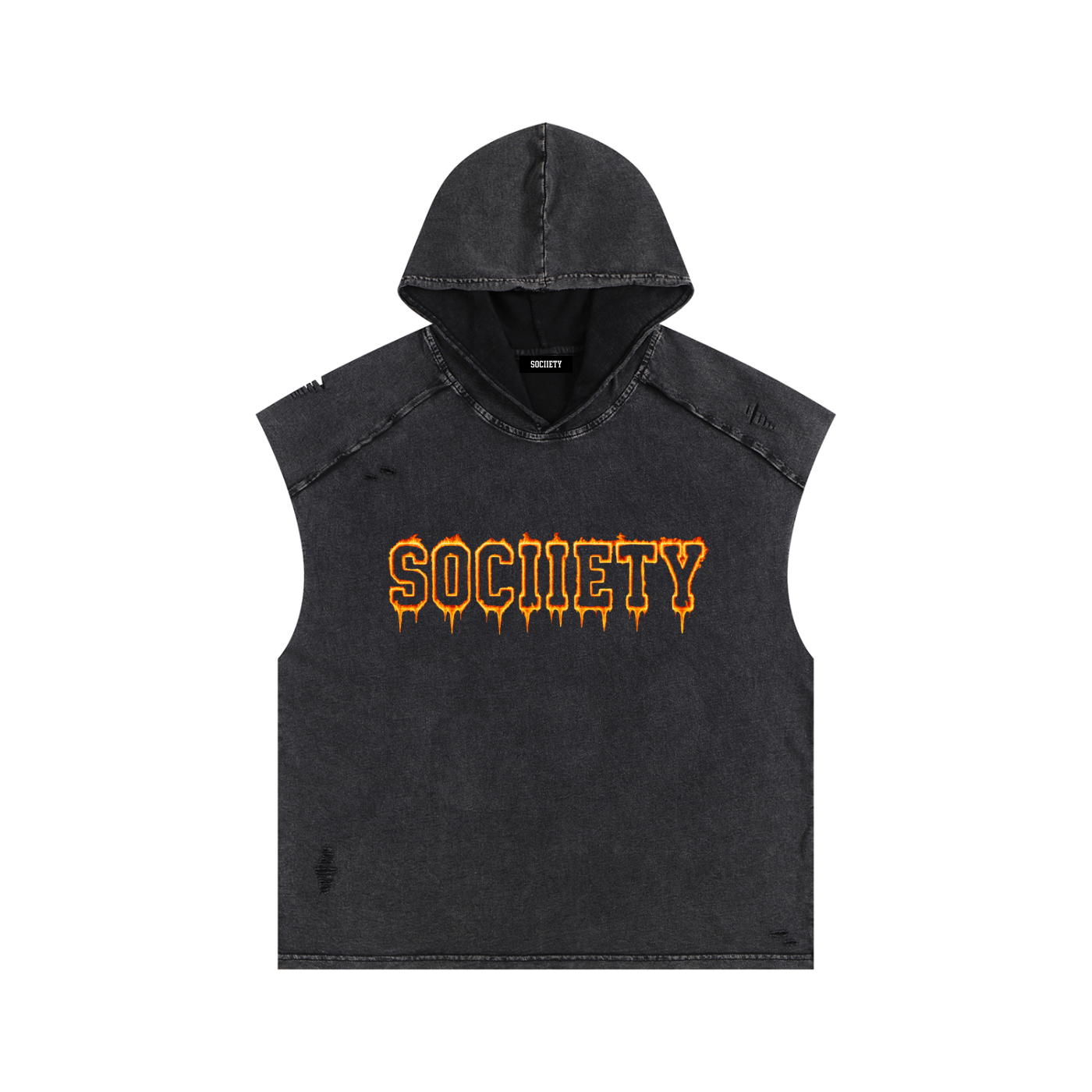 Snow Washed Boxy Hooded Tank Top