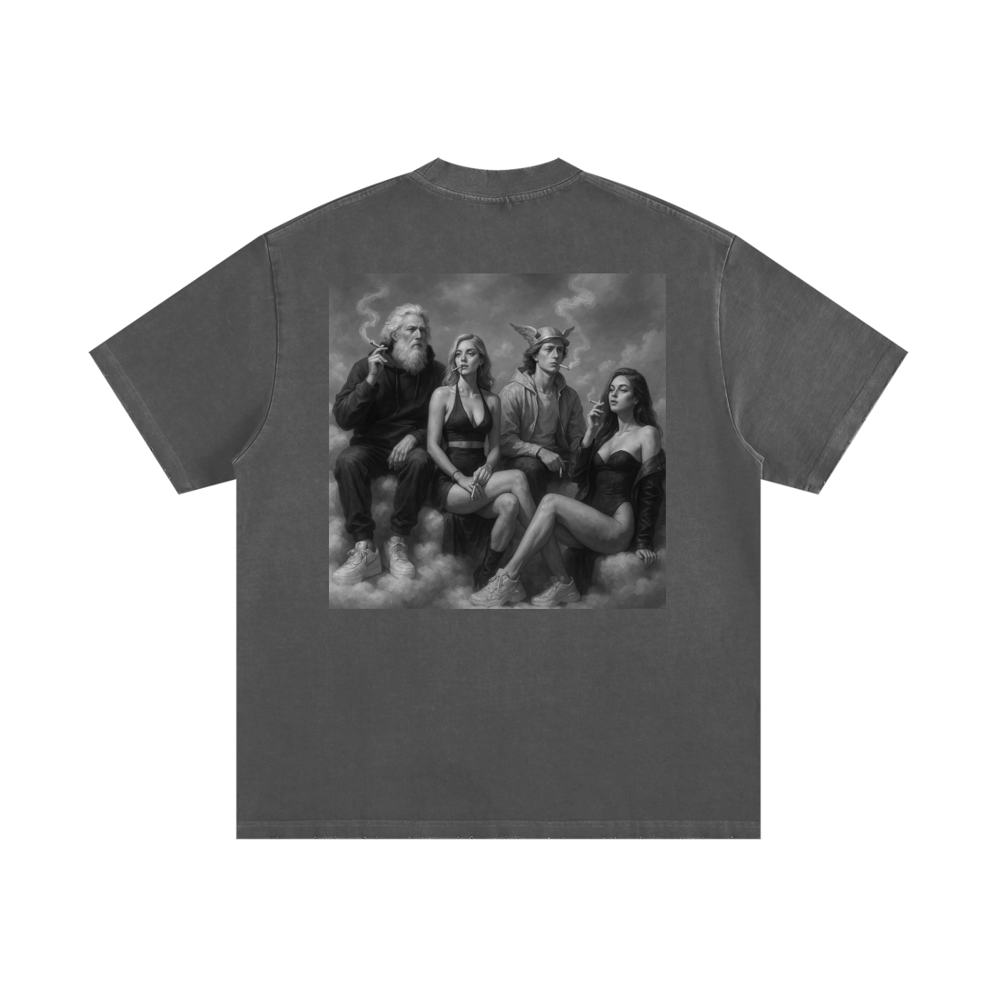 Flawed Gawd Nametag Heavyweight Vintage Washed Frayed T-Shirt