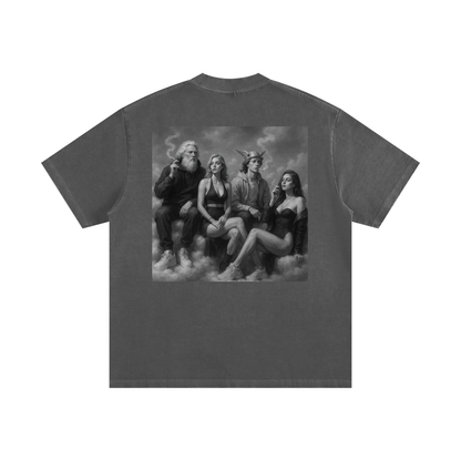 Flawed Gawd Nametag Heavyweight Vintage Washed Frayed T-Shirt