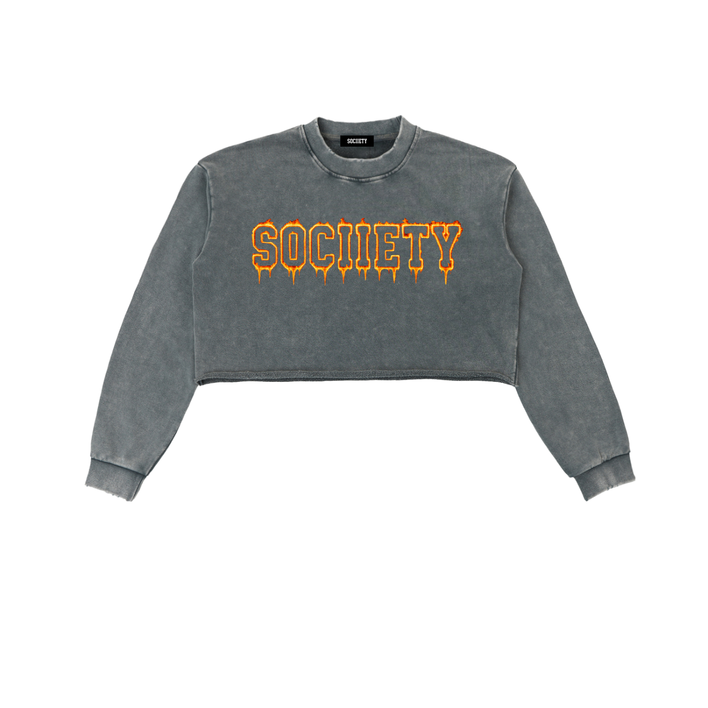 Women’s Burn It Down Snow Washed Cropped Sweatshirt