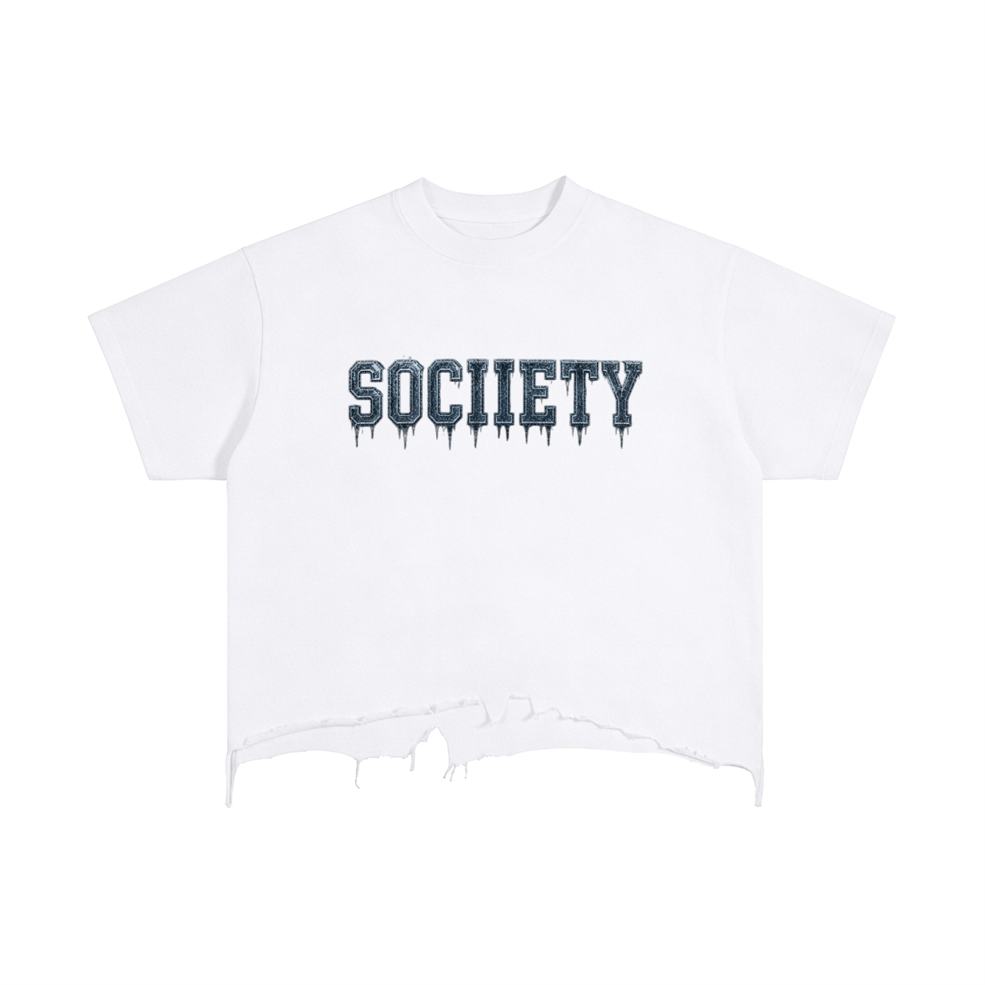 Unisex Vintage Distressed Freeze It Up Boxy Crop T