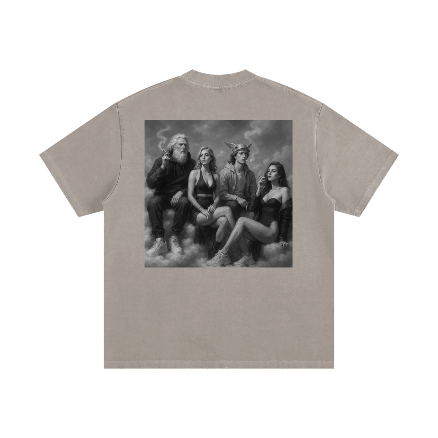 Flawed Gawd Nametag Heavyweight Vintage Washed Frayed T-Shirt