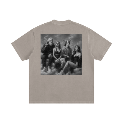 Flawed Gawd Nametag Heavyweight Vintage Washed Frayed T-Shirt