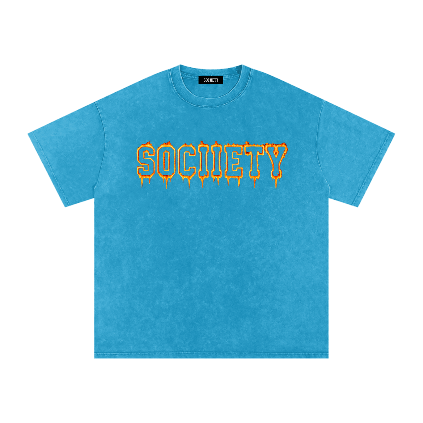 Burn It Down Snow Washed Oversized Cotton T-Shirt