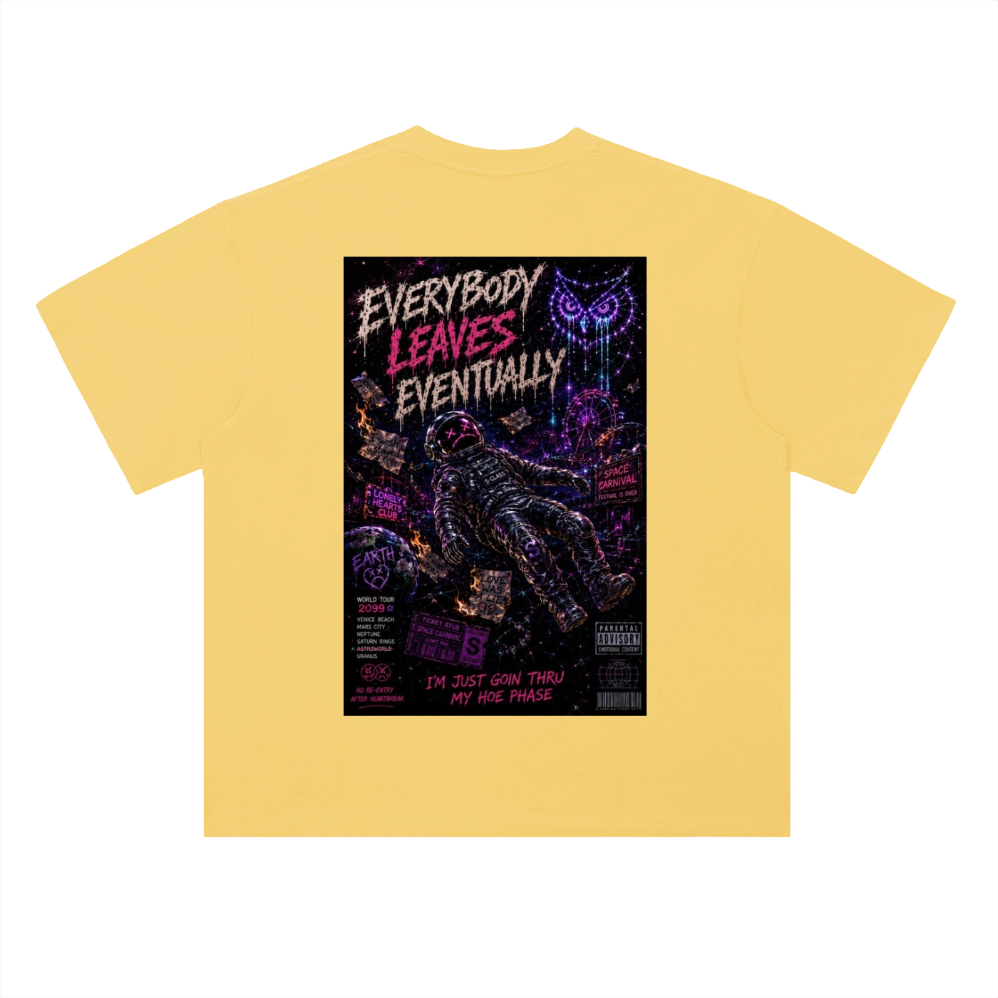 Space Carnival Drop Shoulder Cotton T-Shirt