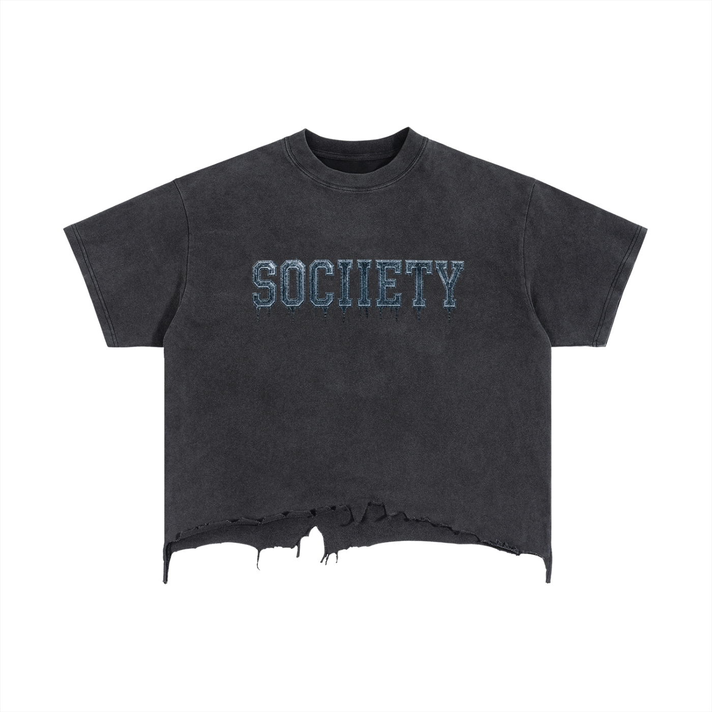 Unisex Vintage Distressed Freeze It Up Boxy Crop T
