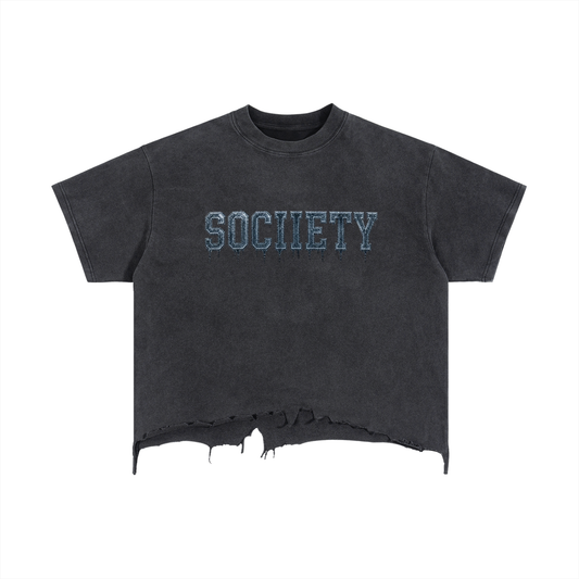 Unisex Vintage Distressed Freeze It Up Boxy Crop T