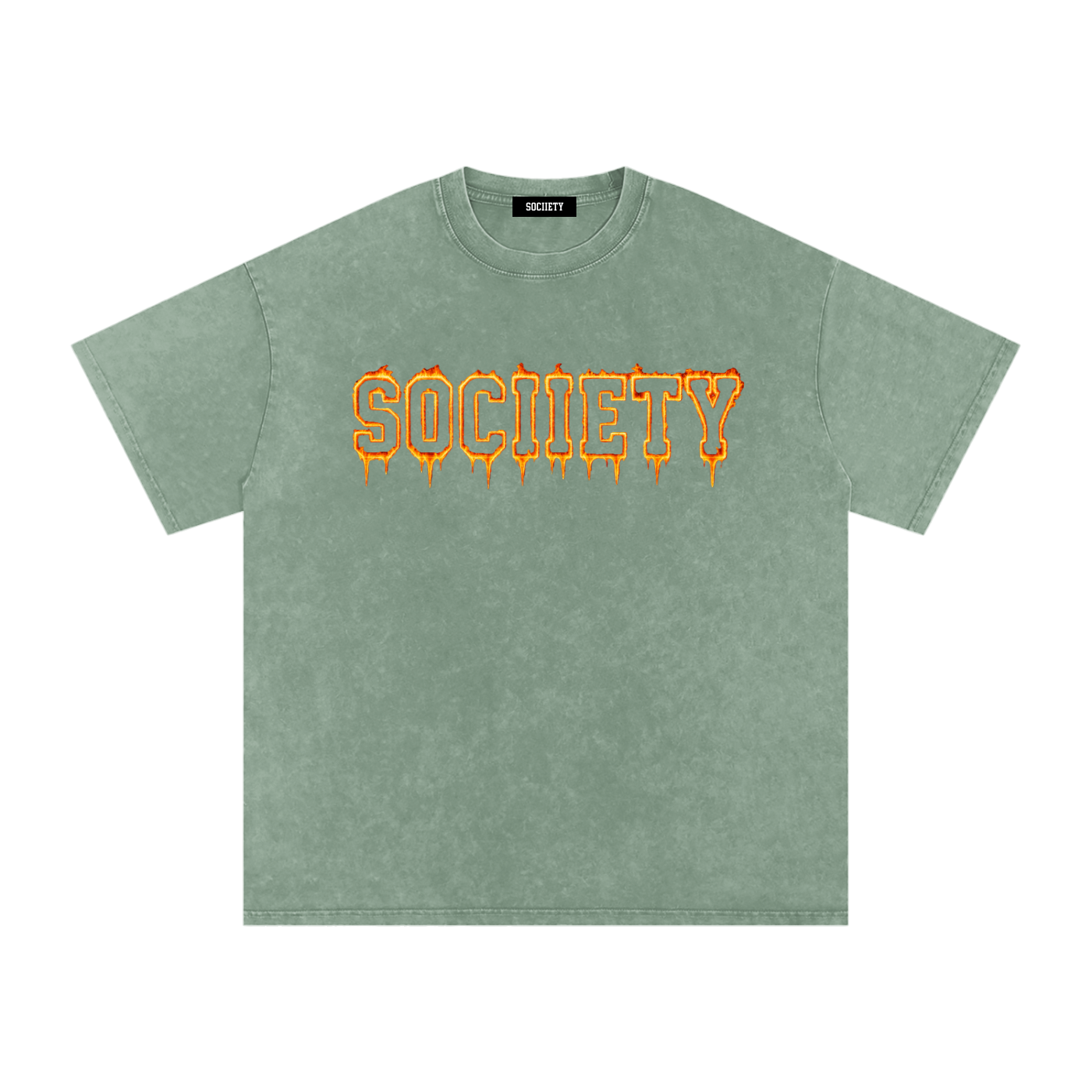 Burn It Down Snow Washed Oversized Cotton T-Shirt