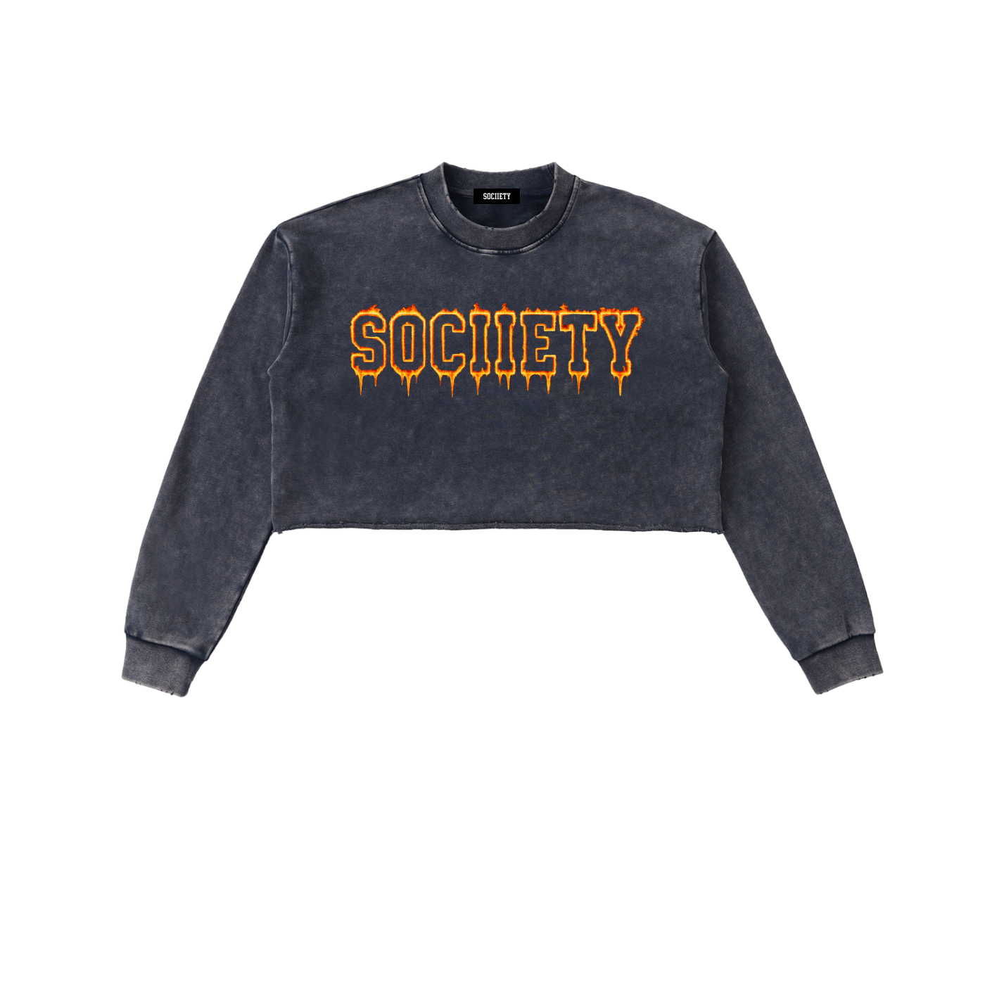 Women’s Burn It Down Snow Washed Cropped Sweatshirt