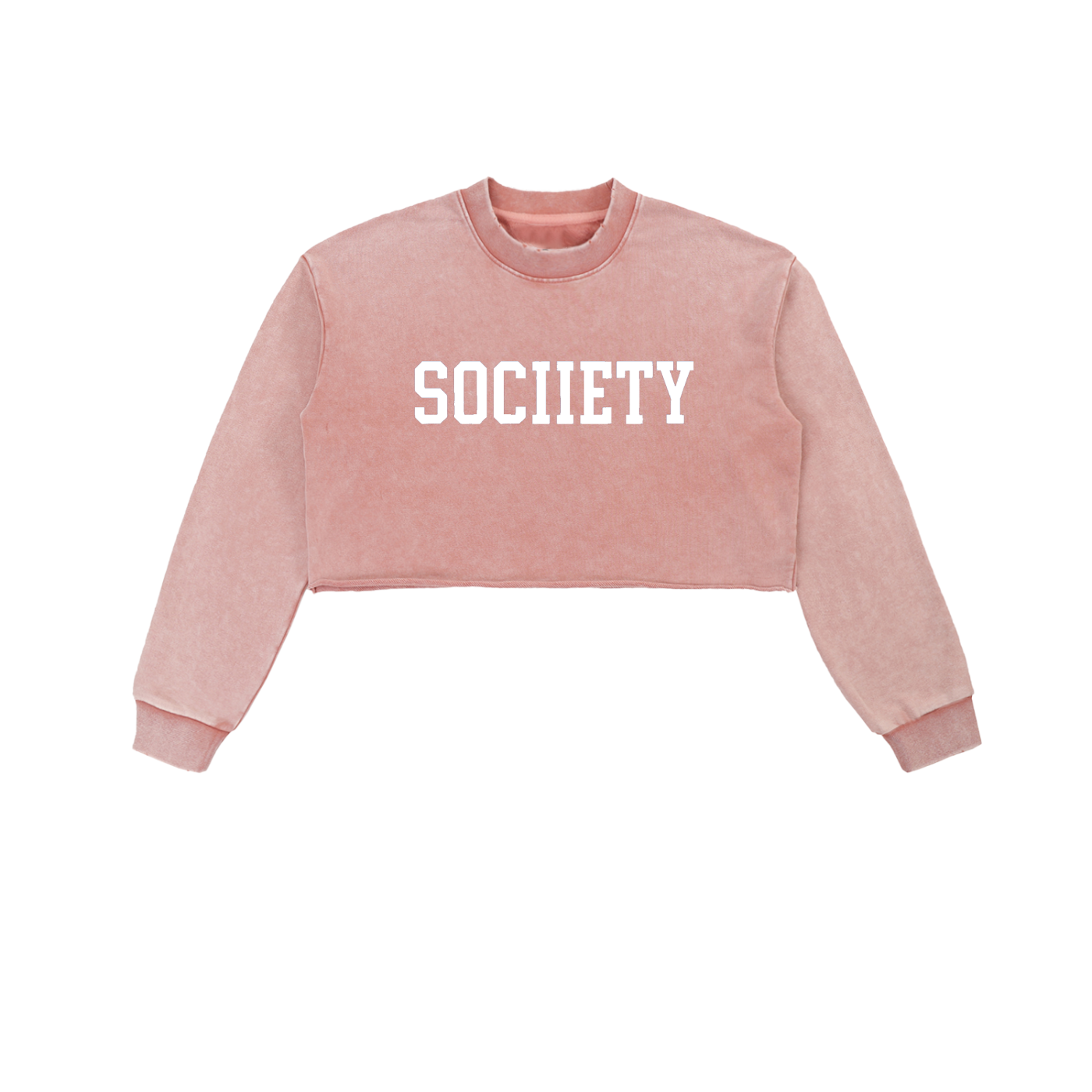 Women's Snow Washed Raw Edge Cropped Sweatshirt