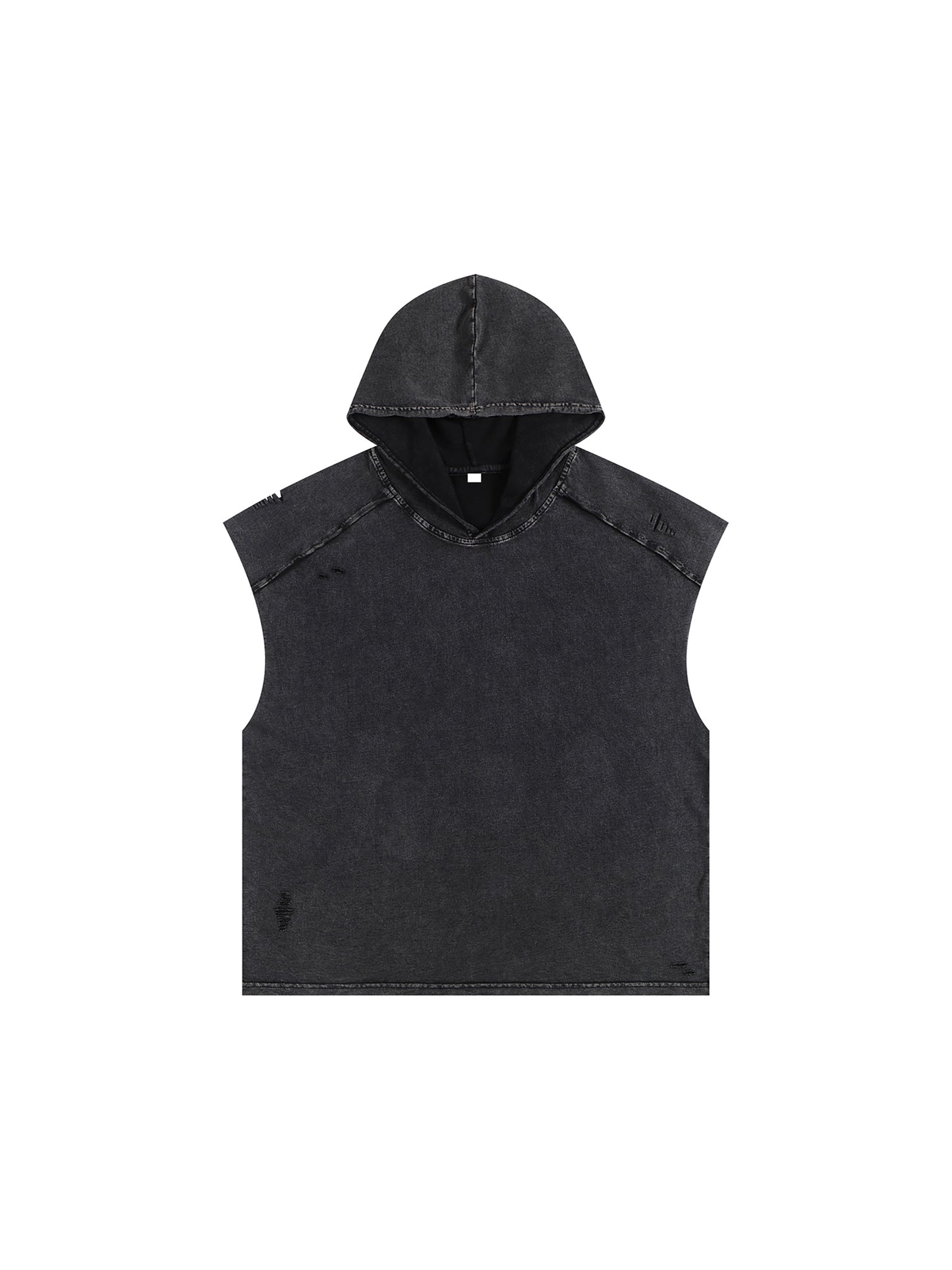 Snow Washed Boxy Hooded Tank Top