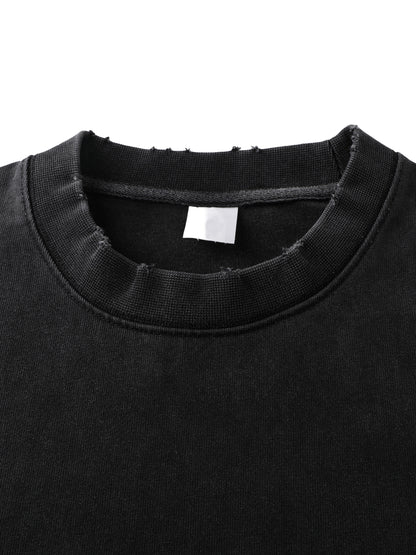 Flawed Gawd Nametag Heavyweight Vintage Washed Frayed T-Shirt