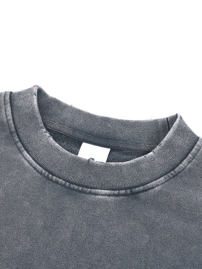 Women's Snow Washed Raw Edge Cropped Sweatshirt