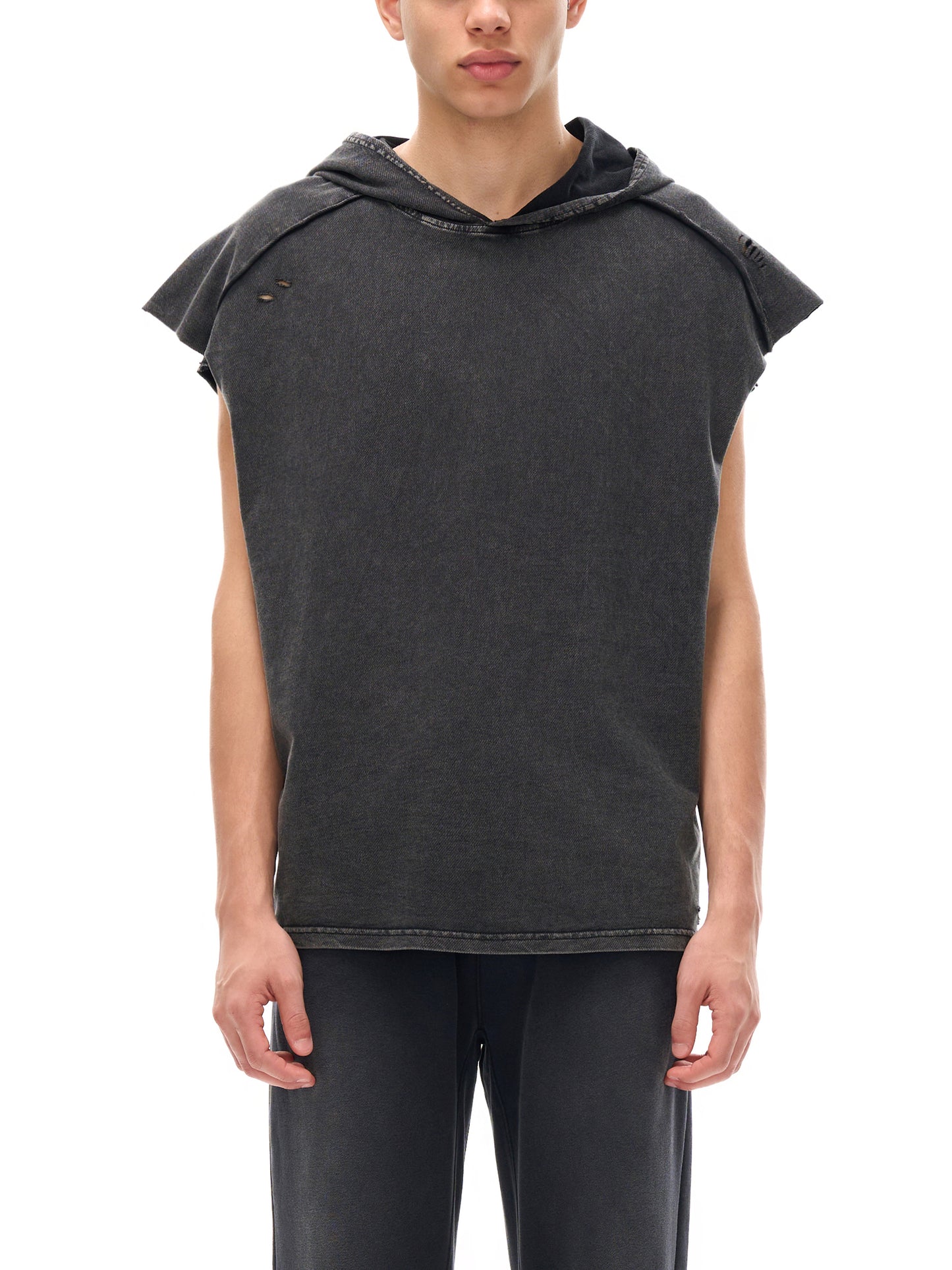 Freeze It Up Snow Washed Boxy Hooded Tank Top
