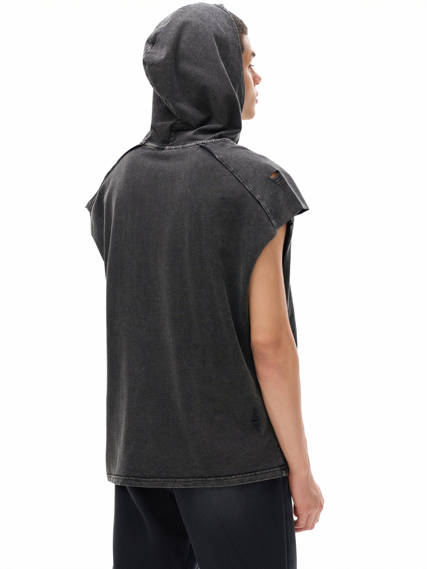 Freeze It Up Snow Washed Boxy Hooded Tank Top