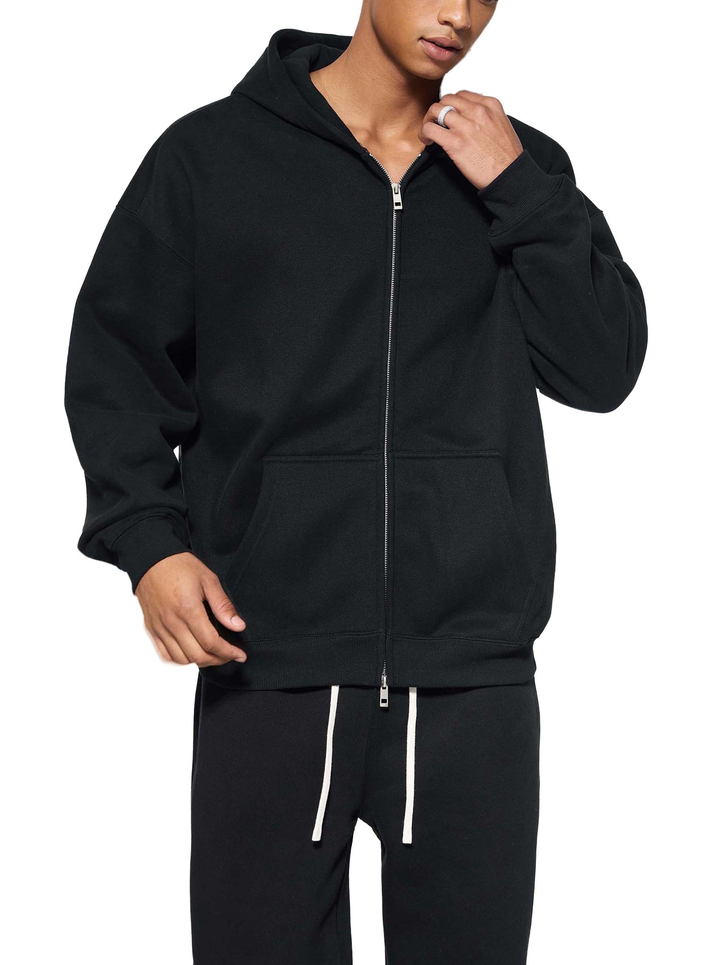 University Oversized Fleece Zip-Through Hoodie